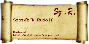 Szoták Rudolf névjegykártya